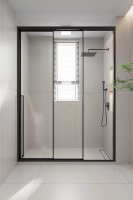 Душевая дверь раздвижная PR3/R-140-01-B-C4 1400x2000 Цвет профиля Чёрный матовый Стекло Прозрачное Veconi