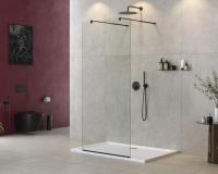 Душевая перегородка.   LIBERTA-L-2-100-C-NERO 1000х1950 Cezares