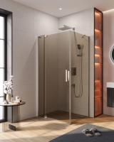 Душевой уголок прямоугольный.     SLIDER-AH-1-80-90/100-BR-Cr (900-1000)x800x1950 Cezares