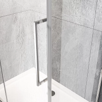 Душевой угол раздвижной прямоугольный RV033R-9090-06-C7 900х900х1950 Цвет профиля Хром Стекло Дождь Veconi