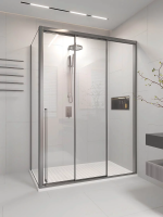 Душевой угол раздвижной 1500х900x2000 цвет профиля Графит брашинг стекло прозрачное PR3/R-SP-15090-01-GR-C4 Premium Veconi