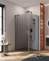 Душевой уголок прямоугольный.     SLIDER-AH-1-90-100/110-GRIGIO-GM (1000-1100)x900x1950 Cezares