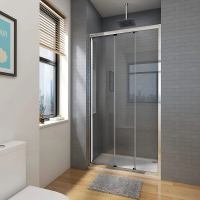 Душевая дверь раздвижная VN28-120-01-C8 1200x1950 Цвет профиля Хром Стекло Прозрачное Veconi