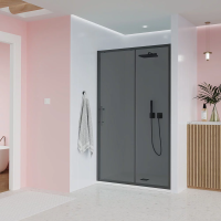 Душевая дверь раздвижная E1-GR-160-12-C9 1600x1950 Цвет профиля Графит брашинг Стекло  Тонированное матовое Veconi