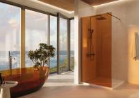 Душевая перегородка Walk-In VSW-1H900GSGM, 900*2000, вороненая сталь, стекло янтарь Vincea