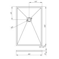 Душевой поддон прямоугольный 1200x800x30 TZW21B-128-R1 VECONI