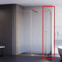 1/2 Душевого угла Veconi PTC-20G Арт. PTC20-G-120-01-C4 (1200*2000мм, золото браш.) Стекло прозр/8мм