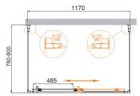 Душевой уголок, прямоугольный,  MOLVENO-AH-12-120/80-C-Cr-IV 1200x800x1950 Cezares