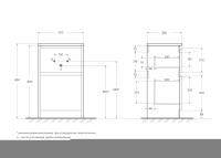 База под керамическую раковину напольная с двумя выкатными ящиками KRAFT39-500/390-2C-PIA-RT BelBagno