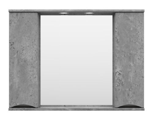 Атлантик -100 Зеркало с 2 шкаф. серый камень