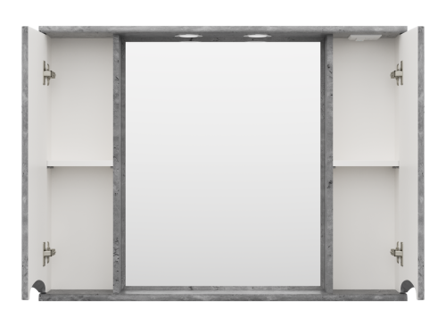 Атлантик -100 Зеркало с 2 шкаф. серый камень